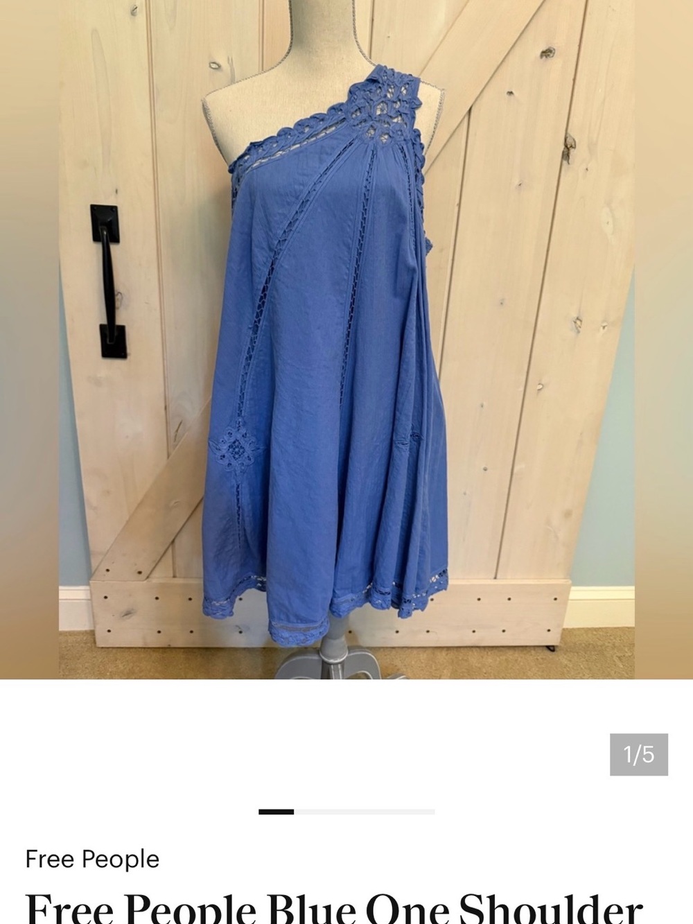 Free People Royal Blue Lace-Trim Top
